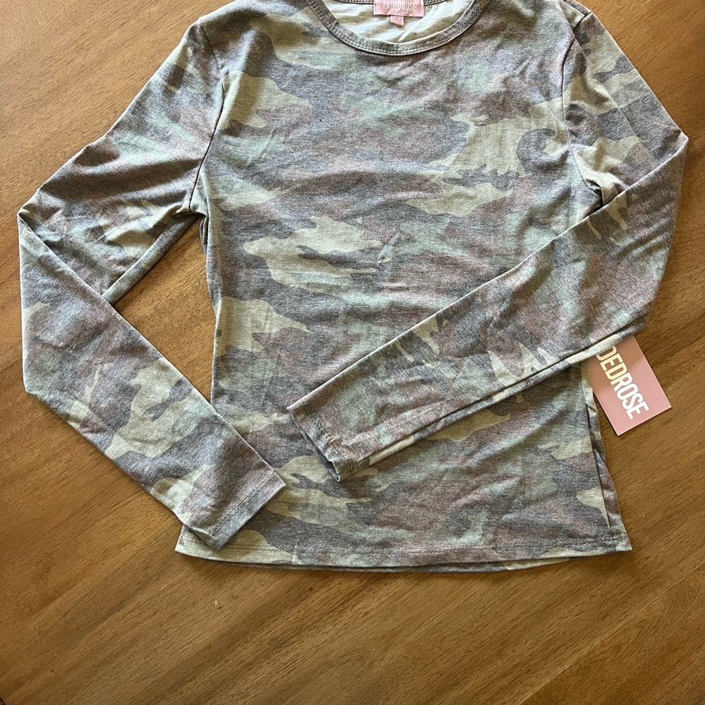 Girls' Camo Long Sleeve Tee - Green